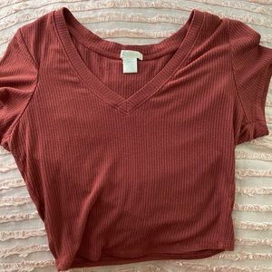 Fall Autumn Color Crop Top Shirt! SIZE MEDIUM